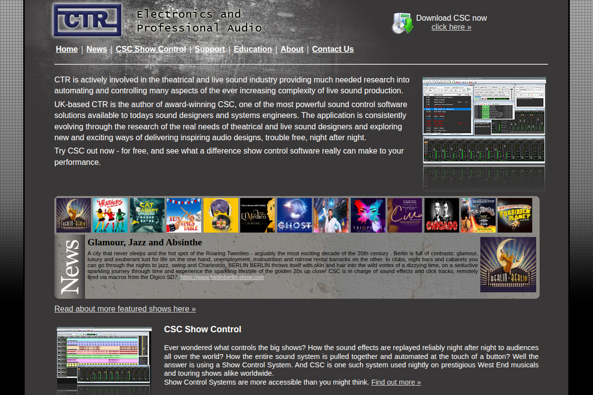 Captura de pantalla de CSC Show Control