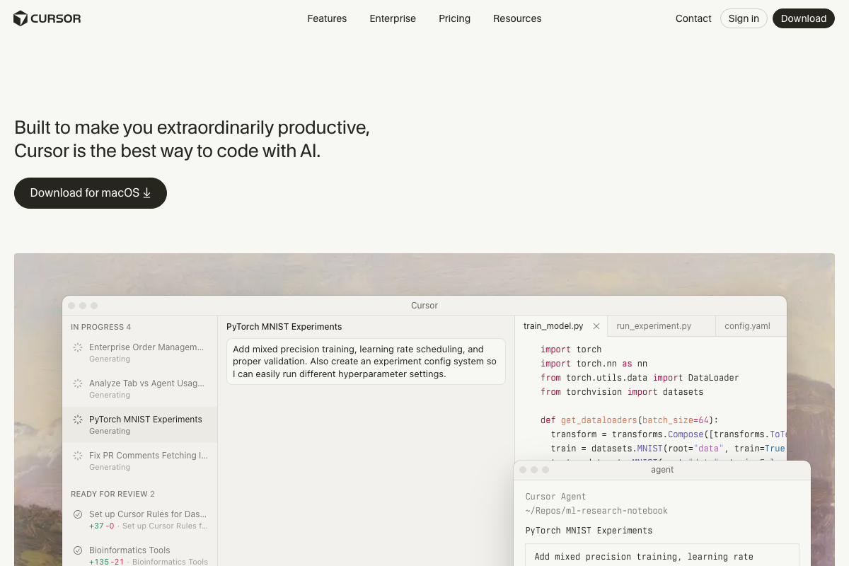 Captura de pantalla de Cursor