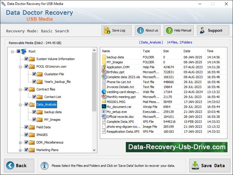 Captura de pantalla de USB Drive Recovery Tool
