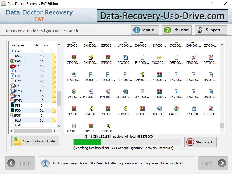 Captura de pantalla de FAT Recovery Program