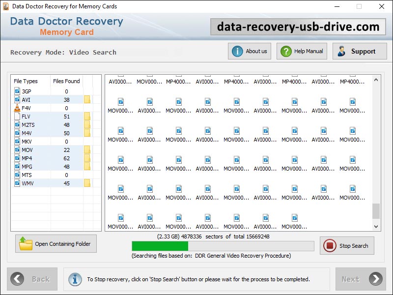 Captura de pantalla de Memory Card Data Restore Software