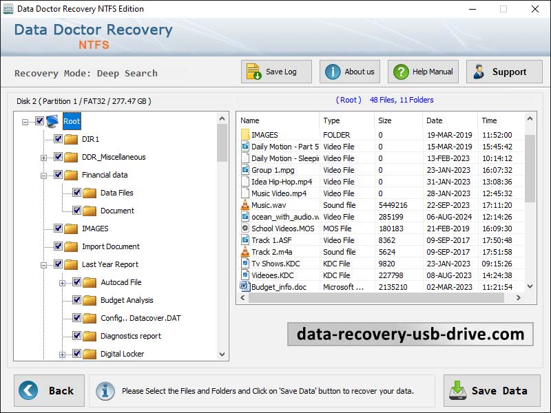 Captura de pantalla de NTFS Partition Restore Software