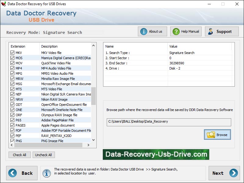 Captura de pantalla de Recovery Software Pen Drive