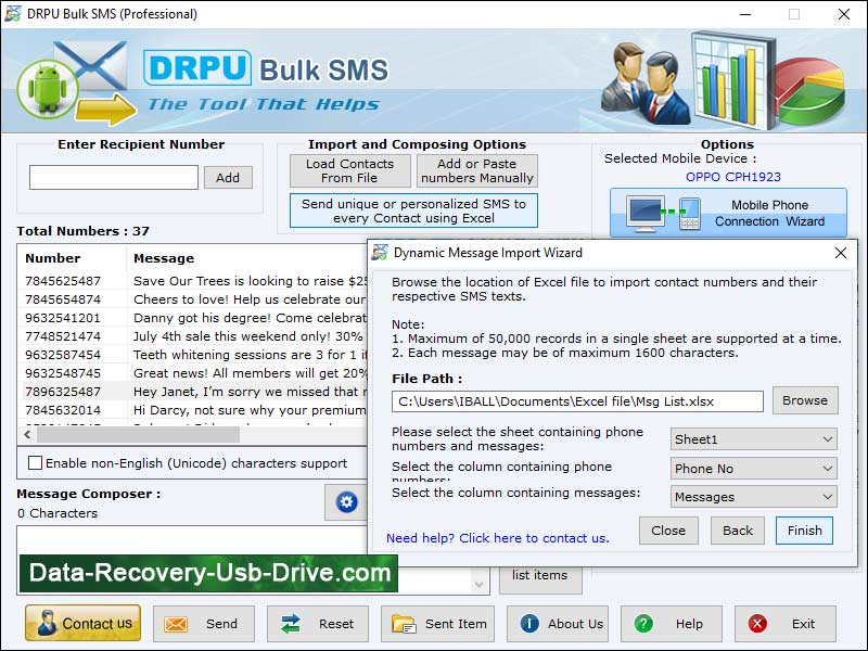 Captura de pantalla de Text Messaging Application