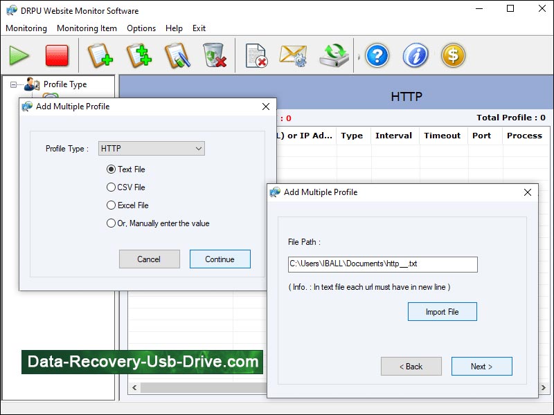 Captura de pantalla de Website Monitoring Software