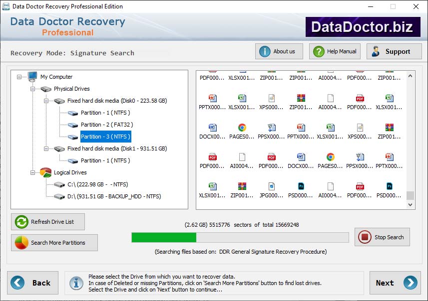 Captura de pantalla de Best Data Recovery Software