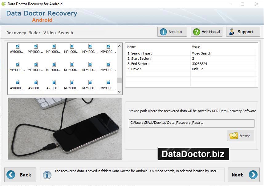Captura de pantalla de Android File Recovery Software