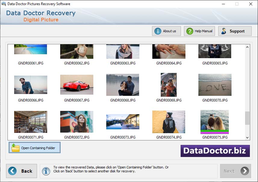 Captura de pantalla de Camera Data Recovery