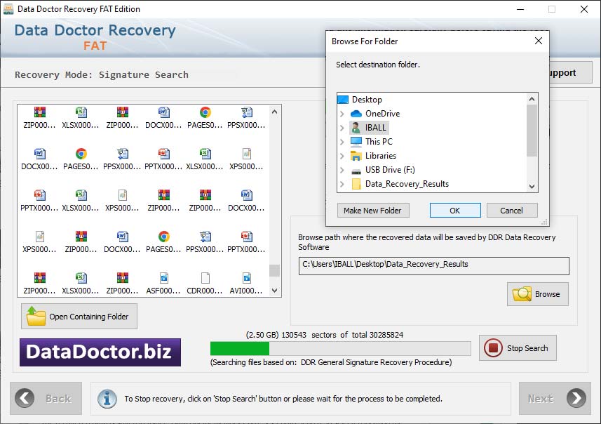 Captura de pantalla de Fat Data Recovery