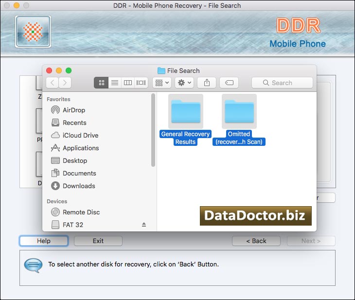 Captura de pantalla de Mac Mobile Data Doctor Recovery