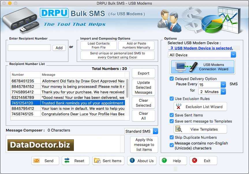 Captura de pantalla de Data Doctor Mac USB Modem Recovery