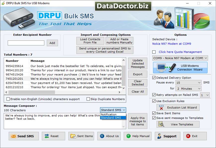 Captura de pantalla de Multi Modem Bulk SMS