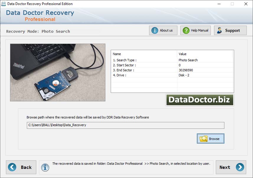 Captura de pantalla de Free Recovery Software