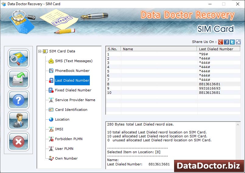 Captura de pantalla de Sim Card Recovery