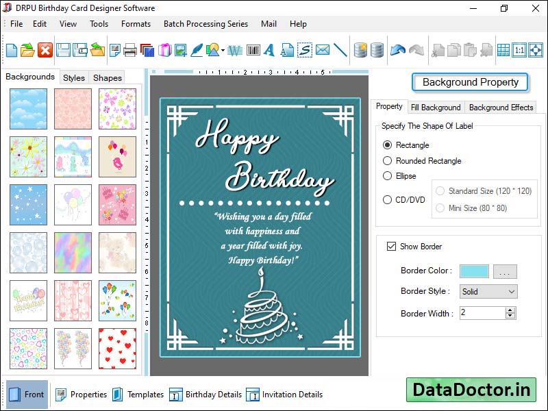 Captura de pantalla de Birthday Cards Maker Software
