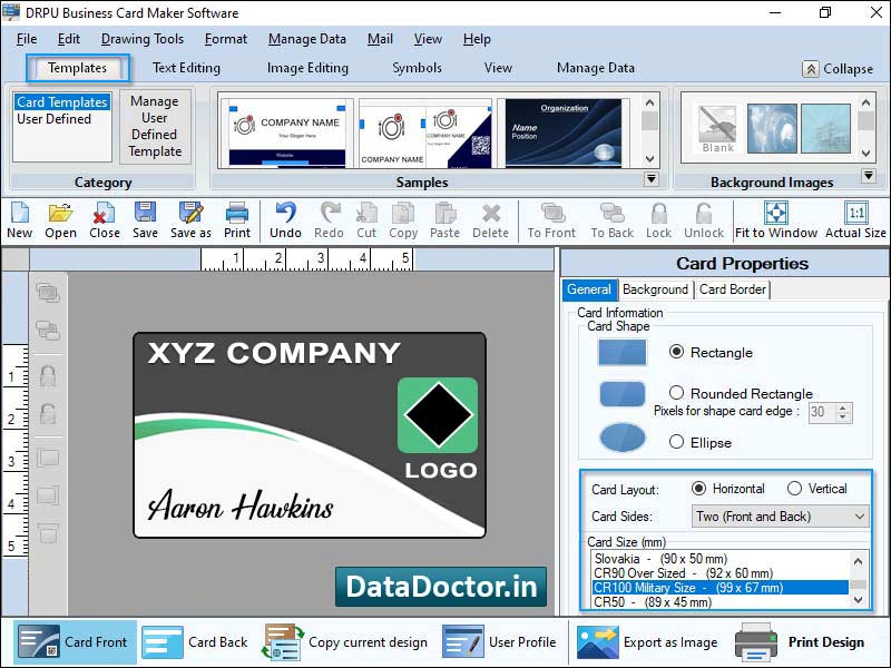 Captura de pantalla de Design Visiting Cards