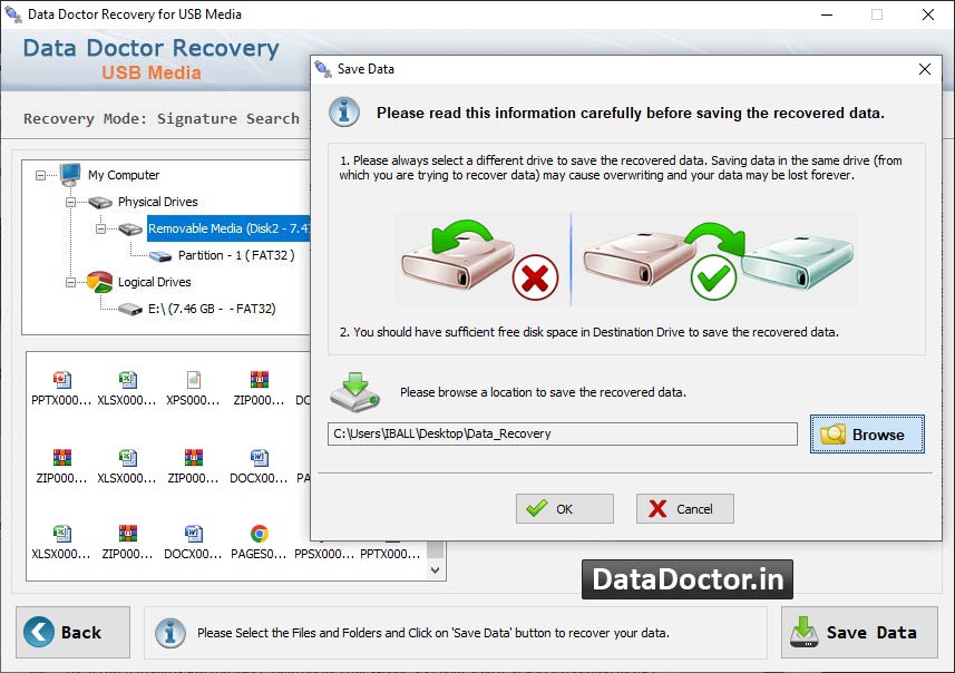 Captura de pantalla de Data Recovery USB Drive