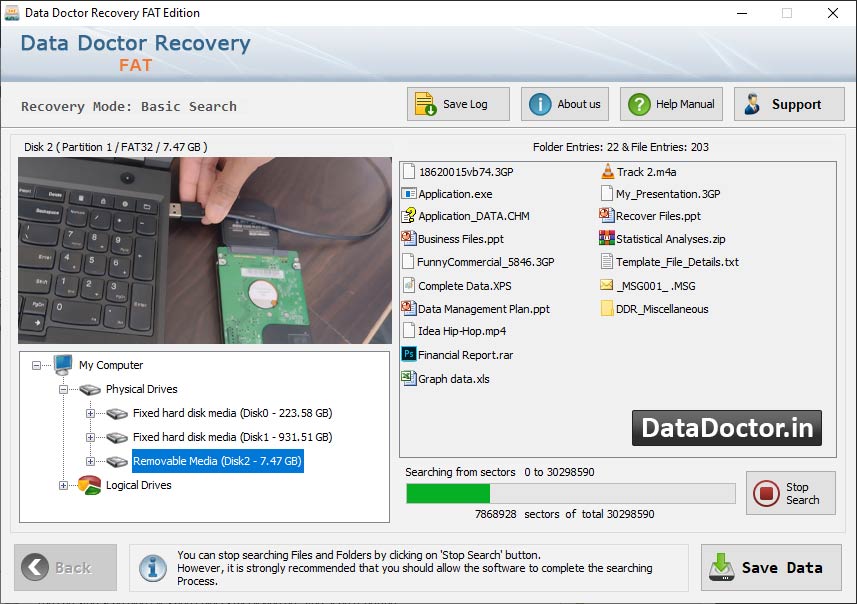 Captura de pantalla de Data Recovery Fat Partition