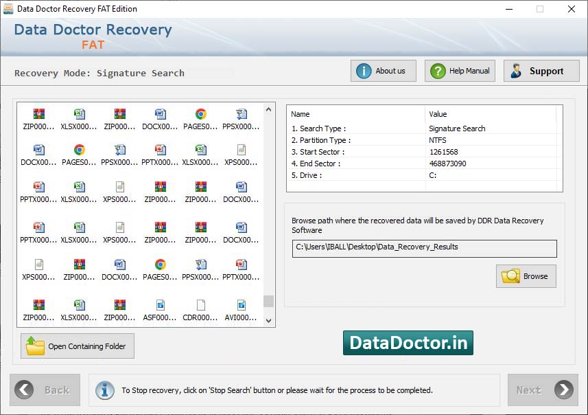 Captura de pantalla de Fat Data Recovery Software