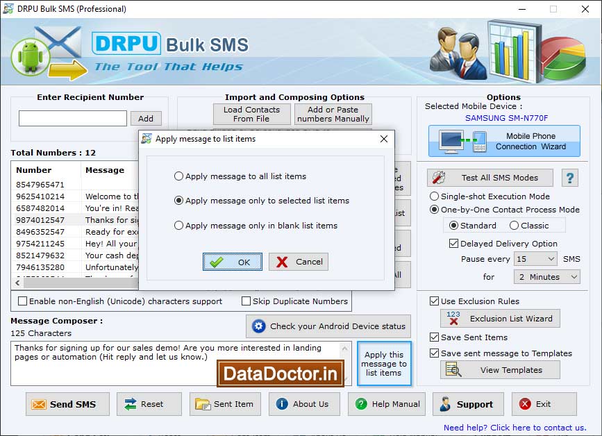 Captura de pantalla de GSM Mobile SMS Software