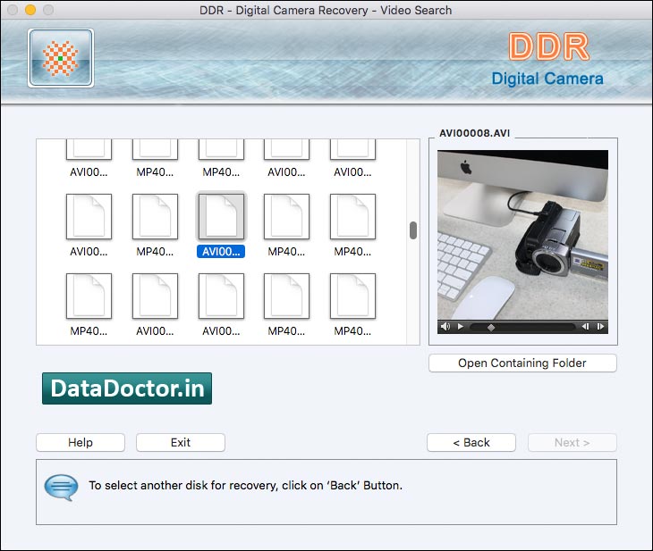 Captura de pantalla de Camera Picture Recovery Mac