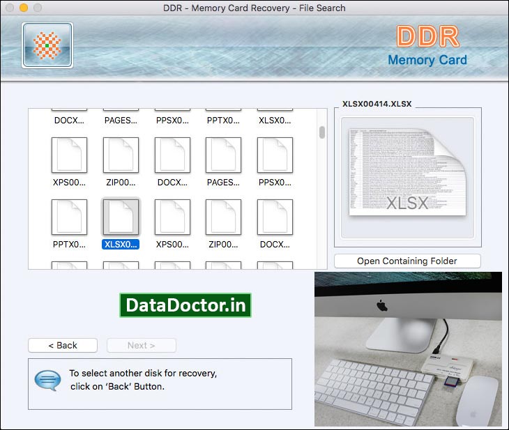 Captura de pantalla de Memory Card Recovery Mac