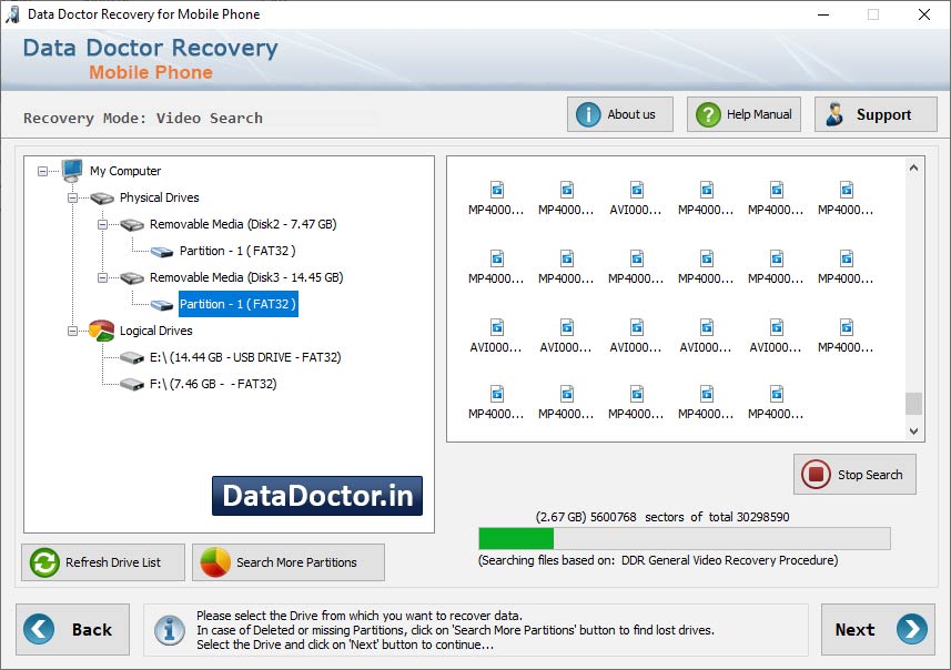 Captura de pantalla de Mobile Recovery Software