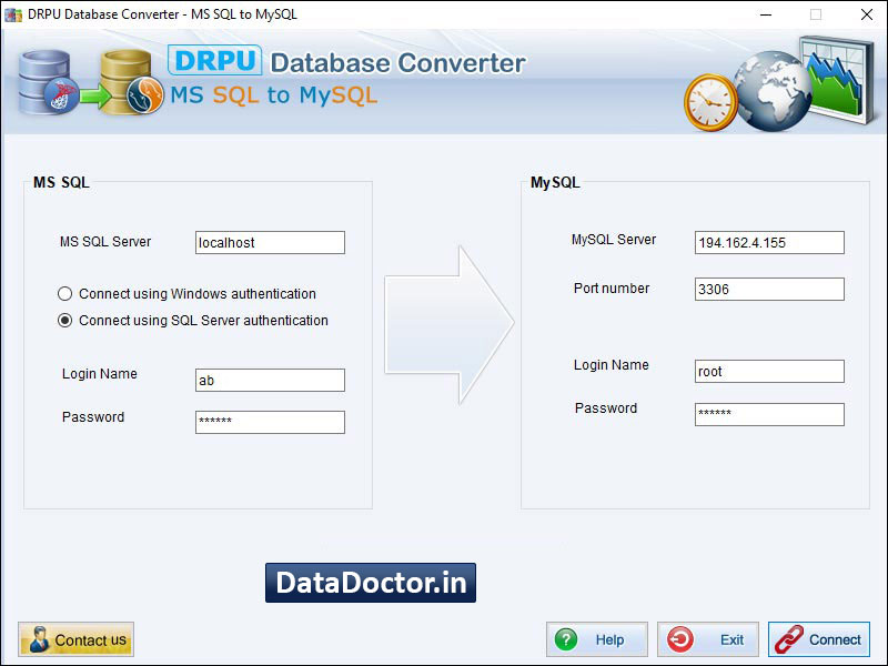 Captura de pantalla de MSSQL to MySQL Database Conversion