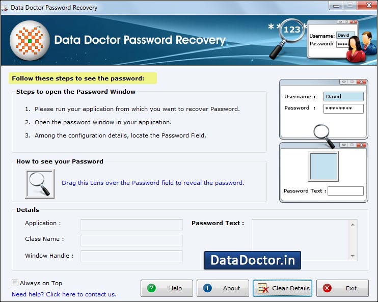 Captura de pantalla de IE Password Recovery