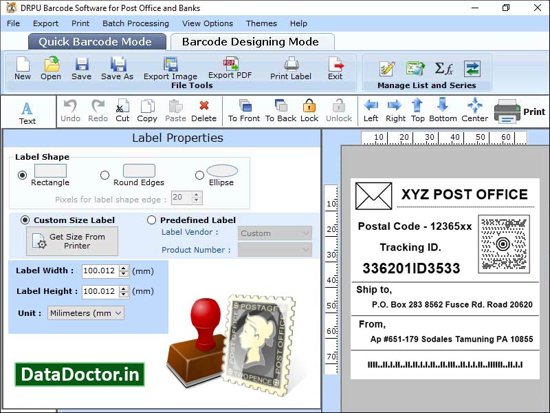 Captura de pantalla de Bank Business Barcode Software