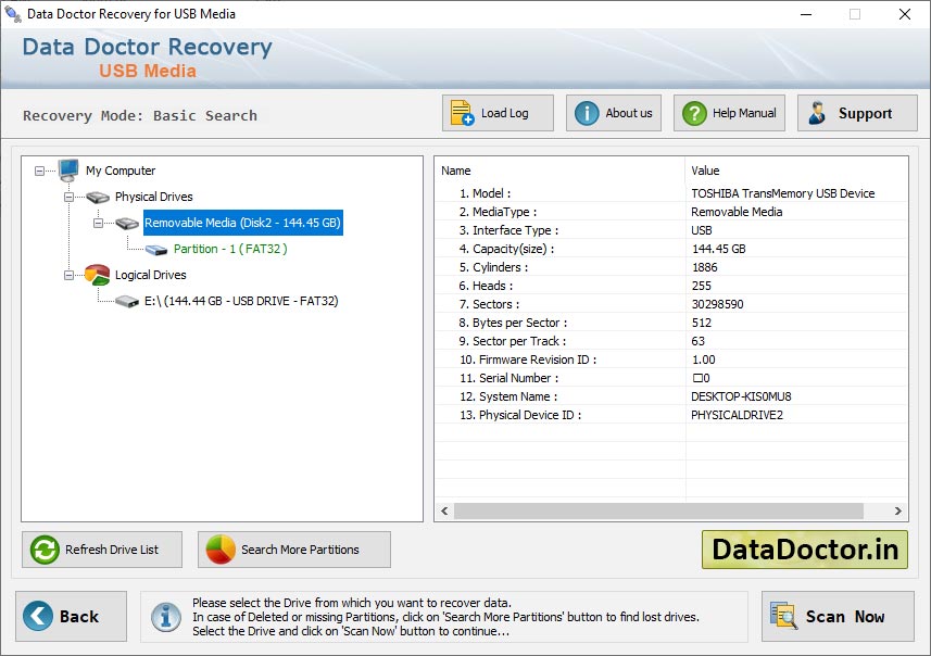 Captura de pantalla de Download Flash Media Data Recovery
