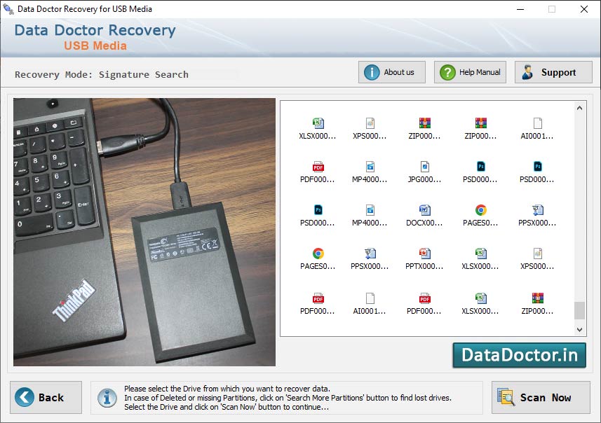 Captura de pantalla de Data Recovery Software USB Drive