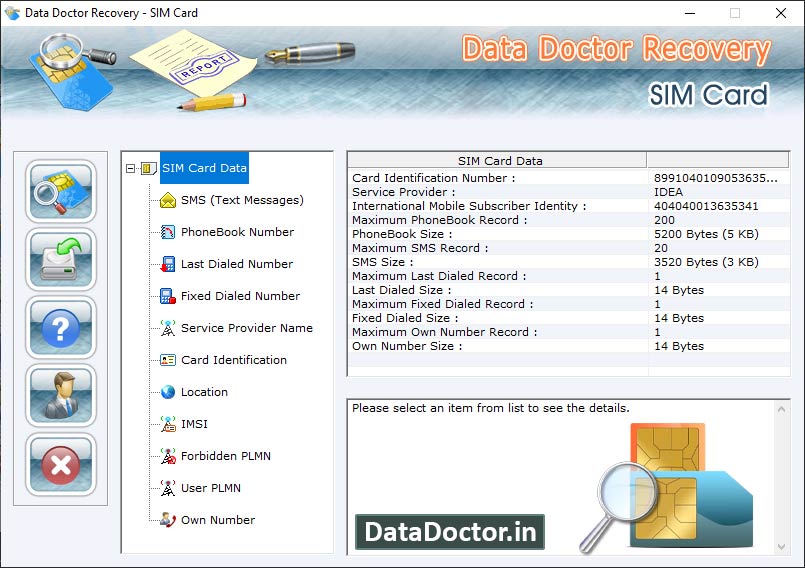 Captura de pantalla de SIM Card SMS Recovery