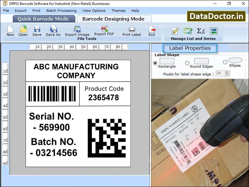 Captura de pantalla de Industrial Barcode Label Maker