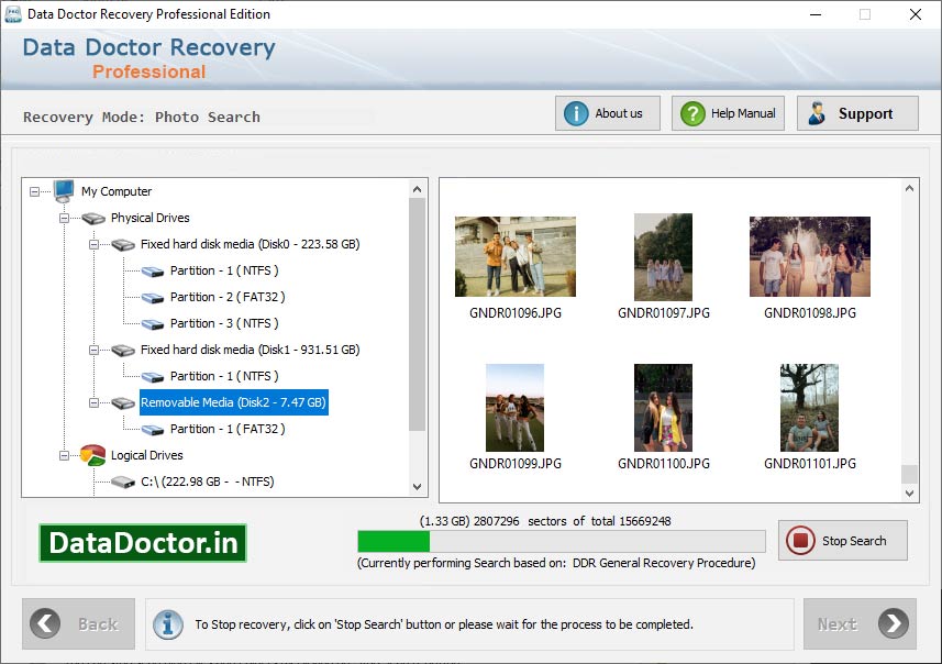 Captura de pantalla de Windows File Recovery Tool
