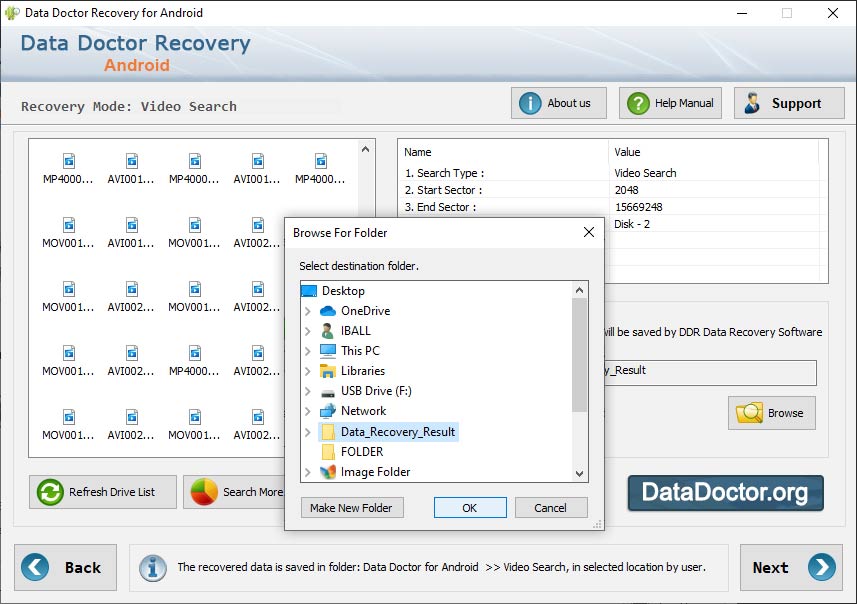 Captura de pantalla de Android File Recovery Program