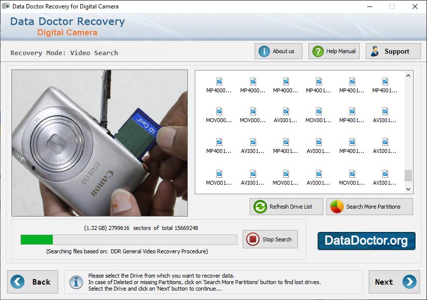 Captura de pantalla de Pictures Data Recovery Software