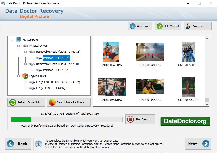 Captura de pantalla de Photo Recovery Software