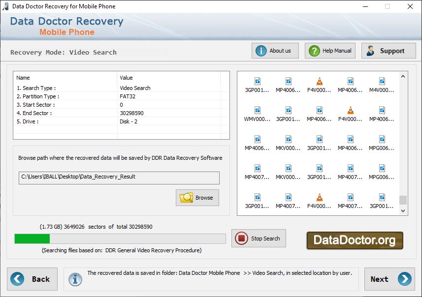 Captura de pantalla de Mobile Phone File Recovery
