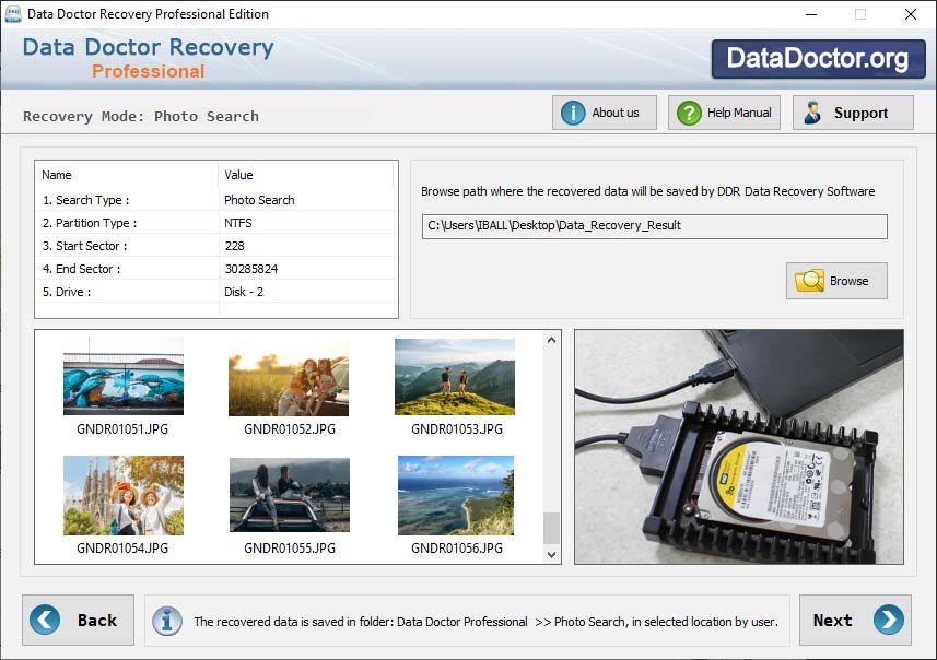 Captura de pantalla de Partition Recovery Software