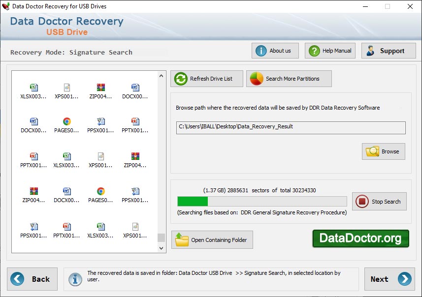 Captura de pantalla de Pen Drive Partition Recovery