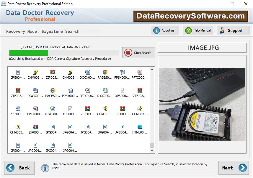 Captura de pantalla de Data Recovery Software