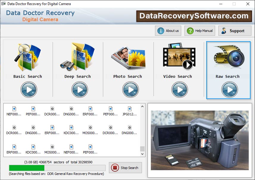Captura de pantalla de Data Recovery Software for Camera