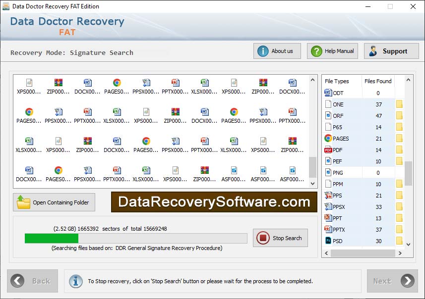Captura de pantalla de Data Recovery Software for FAT