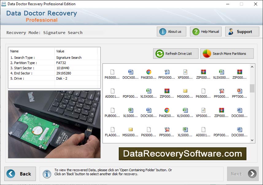 Captura de pantalla de Professional Recovery Software