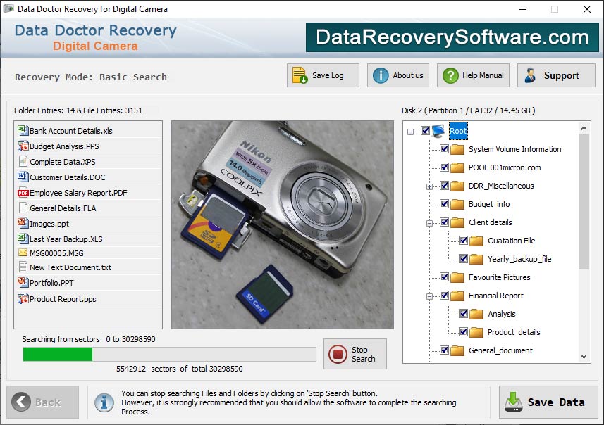Captura de pantalla de Data Doctor Recovery Digital Camera