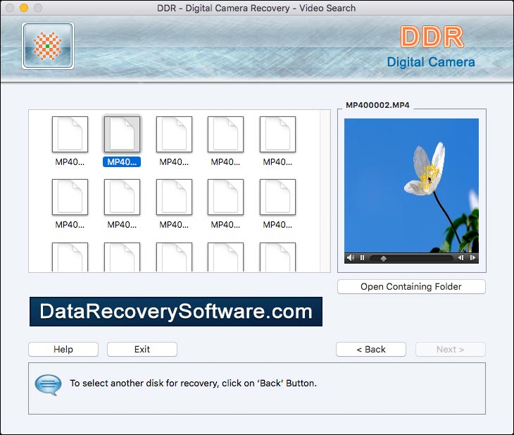 Captura de pantalla de Picture Recovery Software Mac