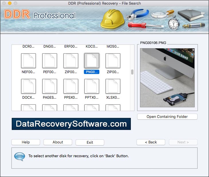 Captura de pantalla de Mac Camera Pictures Recovery