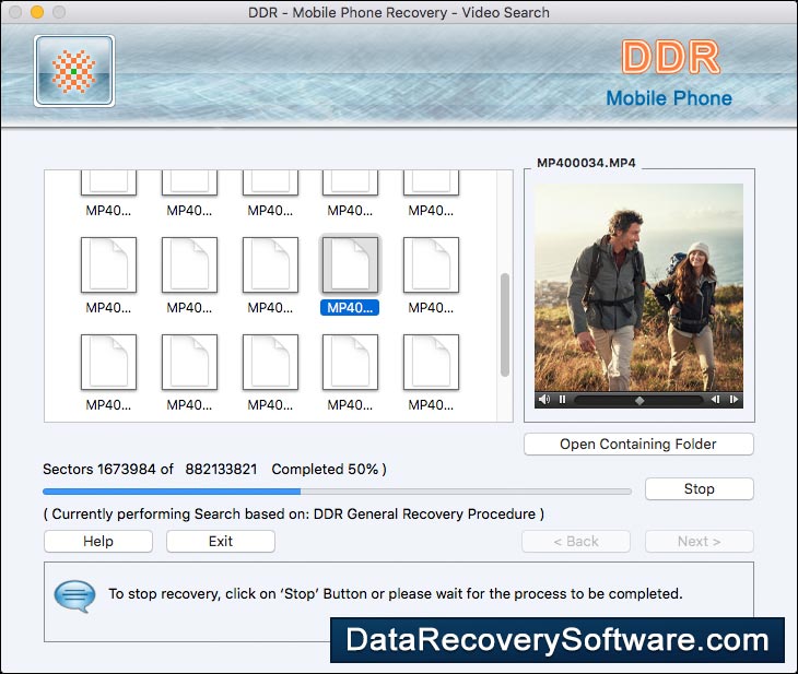 Captura de pantalla de Mobile Phone Mac Data Recovery Software