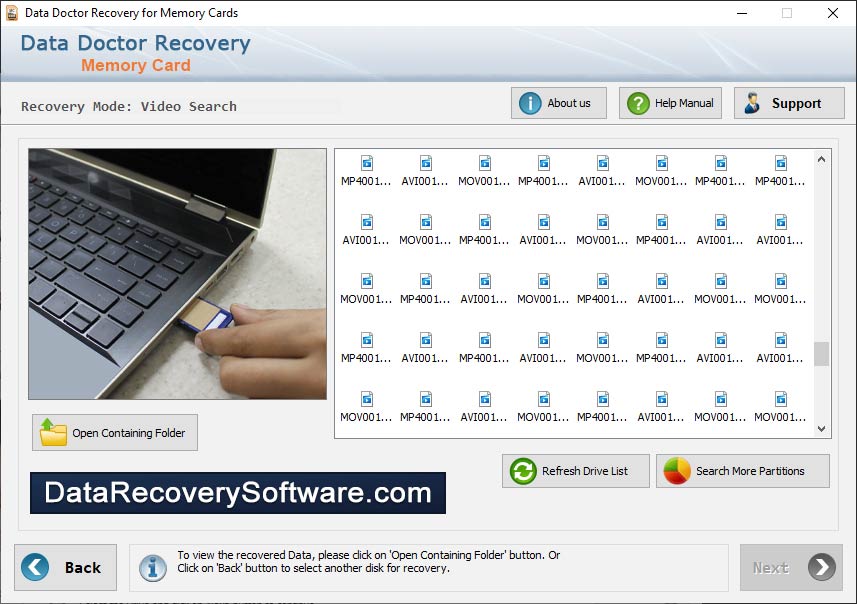 Captura de pantalla de Memory Cards Data Recovery